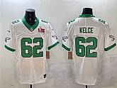 Men's Philadelphia Eagles #62 Jason Kelce White 2025 Super Bowl LIX Patch F.U.S.E. Vapor Untouchable Limited Stitched Jersey,baseball caps,new era cap wholesale,wholesale hats